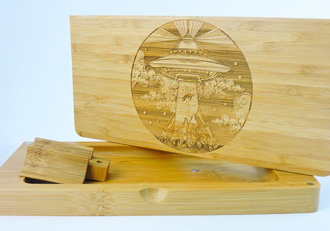 Alien Abduction Bamboo Rolling Tray